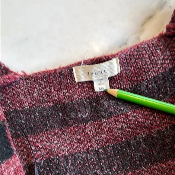 debut Maroon Aztec Open-Front Cardigan with Black and Light Blue Accents - Picture 6 of 8